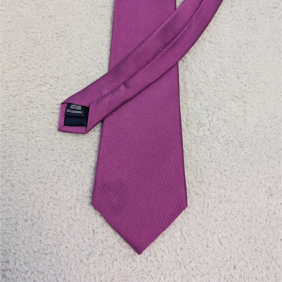 Charles Thyrwitt Pink/Purpl Solid 100% Pure Silk Men's Neck Tie - Picture 1 of 4